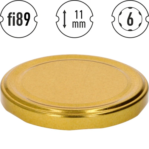 Dop fi 89 goud - 10 stuks - 2 ['dop', ' gouden dop', ' doppen', ' doppen voor conserven', ' doppen fi89', ' set doppen voor potten']