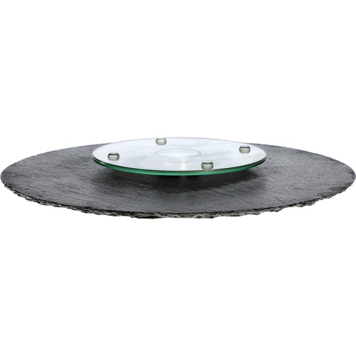 Draaiplateau van leisteen fi30cm - 6 ['serveerplank', ' serveerset op draaiplateau', ' kaasplank', ' vleeswaren en snacks plank', ' serveerplank', ' draaiplank', ' draaiplateau', ' serveerplateau', ' serveersteen', ' leisteenplaat voor sushi', ' sushiplank', ' fingerfood plaat', ' serveerplateau', ' serveerplank.']