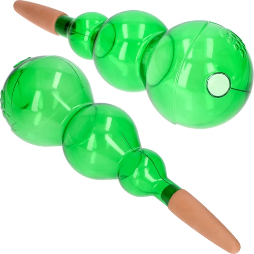Drievoudige bewateringsbol (driekamer), transparant groen met keramische voet, 600ml - 2
