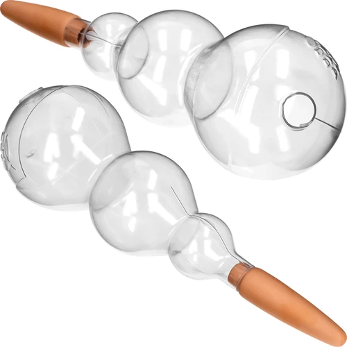 Drievoudige bewateringsbol (driekamer), transparant kleurloos, met keramische voet, 600 ml - 2