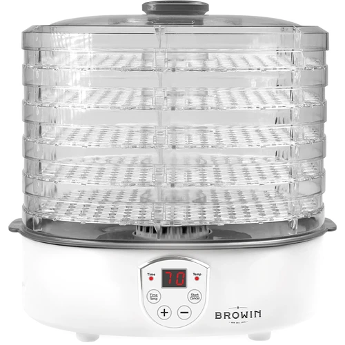 Droger voor paddenstoelen, fruit, groenten en kruiden met temperatuurregeling, 240W, transparant - 2 ['voedseldroger', ' paddenstoelendroger', ' gedroogd fruit', ' gedroogde groenten', ' voedselopslag', ' voedsel drogen', ' voedseldrogers', ' temperatuurregeling', ' transparante droger', ' dehydrator']