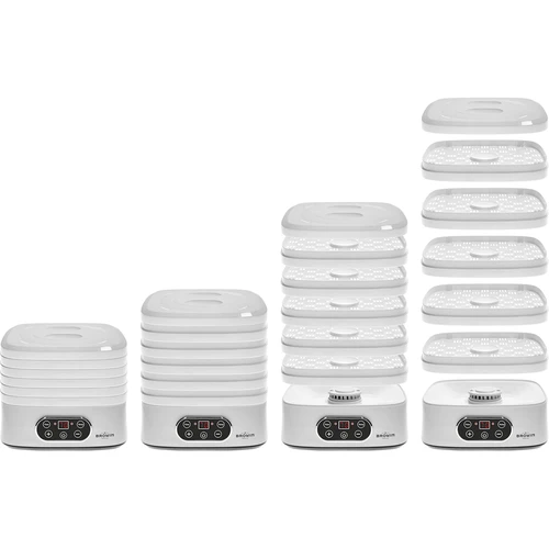 Droger voor paddenstoelen, fruit, groenten en kruiden met temperatuurregeling, 240W, wit - 11 ['voedseldroger', ' paddenstoelendroger', ' gedroogd fruit', ' gedroogde groenten', ' voedselopslag', ' voedsel drogen', ' voedseldrogers', ' temperatuurregeling', ' dehydrator']