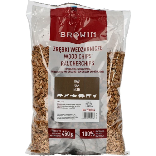 Eiken rooksnippers voor roken/grillen, 450 g, kl. 8