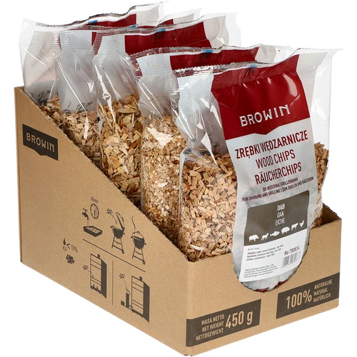 Eiken rooksnippers voor roken/grillen, 450 g, kl. 8 - 2