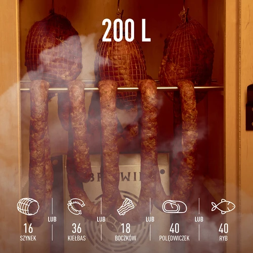 Elektrische rookoven dragON PLYWOOD NATURE 100E met elektrische verwarmingsmodule en regelaar - 8