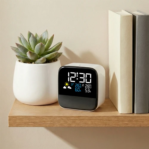 Elektronisch weerstation Soens - met draadloze sensor, wekker en lampje - 5