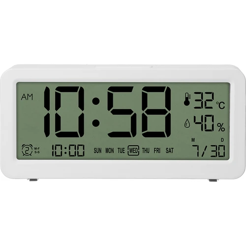 Elektronisch weerstation Soens - wit, met klok en kalender - 2