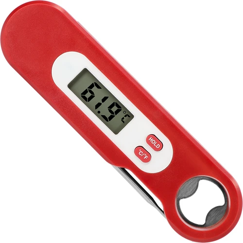 Elektronische culinaire thermometer met inklapbare sonde (-50/+300℃), rood - 2