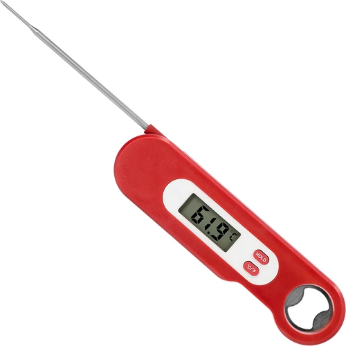 Elektronische culinaire thermometer met inklapbare sonde (-50/+300℃), rood - 3