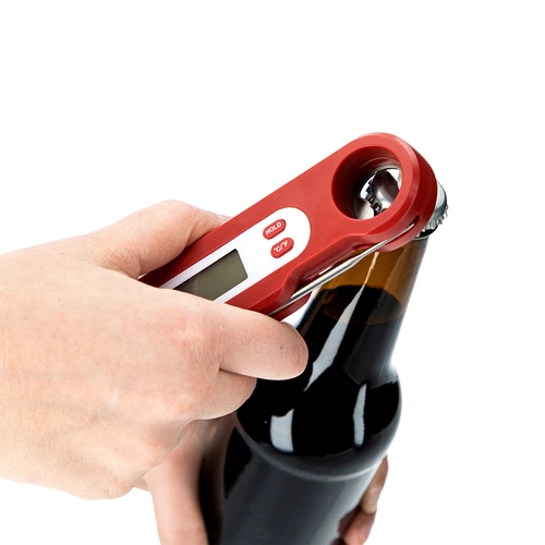 Elektronische culinaire thermometer met inklapbare sonde (-50/+300℃), rood - 6