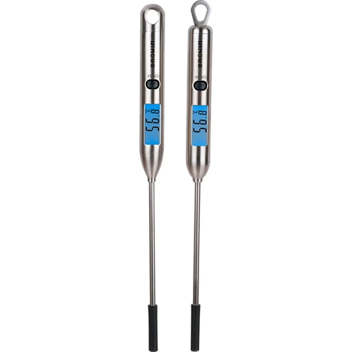 Elektronische keukenthermometer (-40°C tot +300°C) van staal  - 1 ['keukenthermometer', ' culinaire thermometer', ' voedselthermometer', ' culinaire thermometers', ' stalen thermometer', ' stalen thermometer', ' sonde thermometer', ' thermometer met sonde', ' thermometer met display', ' thermometer voor koken', ' bakken en braden']
