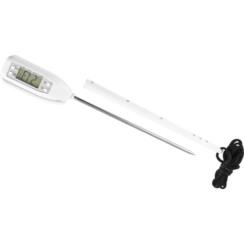 Elektronische keukenthermometer (-50°C tot +300°C) met etui, wit  - 1 ['temperatuur', ' bakthermometer', ' oventhermometer', ' oven thermometer', ' keukenthermometer', ' kookthermometer', ' gastronomische thermometer', ' grillthermometer', ' voedselthermometer met sonde', ' vleesthermometer', ' thermometer met sonde', ' keukenthermometer met sonde', ' vleessonde']
