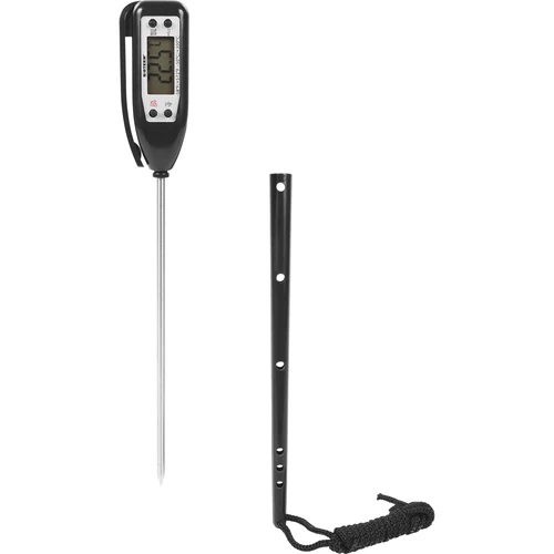 Elektronische keukenthermometer (-50°C tot +300°C) met etui, zwart  - 1 ['voedselthermometer', ' thermometer met etui', ' kookthermometer', ' baktthermometer', ' frituurthermometer', ' rookthermometer', ' keukenthermometer', ' vleesthermometer', ' gebakthermometer']