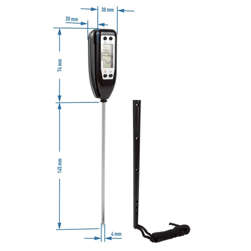 Elektronische keukenthermometer (-50°C tot +300°C) met etui, zwart - 2 ['voedselthermometer', ' thermometer met etui', ' kookthermometer', ' baktthermometer', ' frituurthermometer', ' rookthermometer', ' keukenthermometer', ' vleesthermometer', ' gebakthermometer']