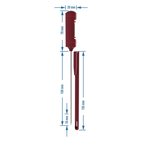 Elektronische keukenthermometer met LCD-display (-20°C tot +250°C), rood - 5