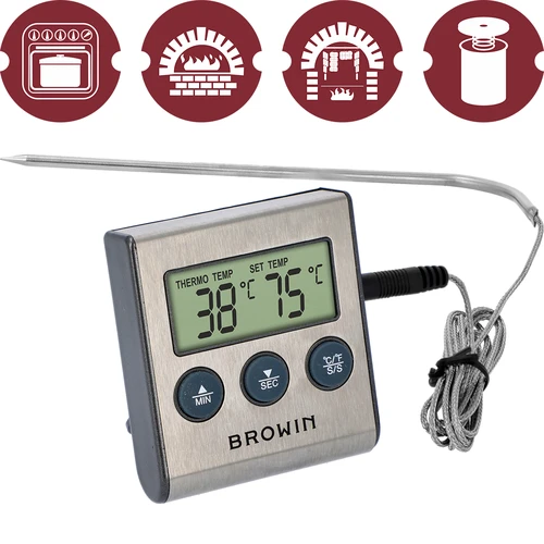Elektronische keukenthermometer met sonde (0°C tot 250°C) - 2 ['thermometer met sonde', ' elektronische thermometer', ' keukenthermometer', ' voedselthermometer', ' baktthermometer', ' voor frituren', ' voor koken', ' voor vlees', ' voor gebak']