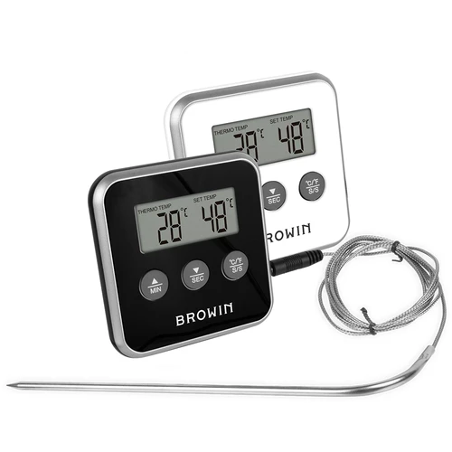 Elektronische keukenthermometer met sonde (0°C tot 250°C) mix  - 1 ['voedselthermometer', ' voor koken', ' voor roken', ' voor bakken', ' vleesthermometer', ' gebakthermometer', ' culinaire thermometer', ' universele thermometer']