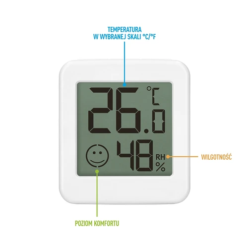 Elektronische thermometer met comfortindicator, wit - 8 ['elektronische thermometer', ' thermometer met hygrometer', ' vochtmeting in de kamer', ' comfortmeter', ' thermometer met comfortindicator', ' multifunctionele thermometer', ' binnenthermometer', ' interne thermometer', ' draadloze thermometer', ' elektronische koelkastthermometer', ' weerstation', ' weerstation', ' thermometer om neer te zetten', ' magneetthermometer', ' thermometer bevestigd met magneet', ' moderne thermometer', ' batterijthermometer', ' als cadeau']
