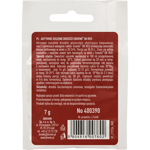 Enovini® OK RED - wijngist die de zuurgraad verlaagt 7 g - 2