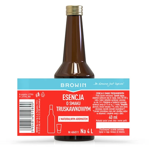 Essence met aardbeiensmaak, 40 ml - 4 ['aardbeienessence', ' aardbeienaroma', ' aardbeiensmaakstof', ' aardbeienlikeur', ' aardbeienlikeur', ' aardbeienlikeur', ' aardbeienwodka', ' browin essence', ' strands essence', ' browin smaakstof', ' essences voor zelfgemaakte alcohol']