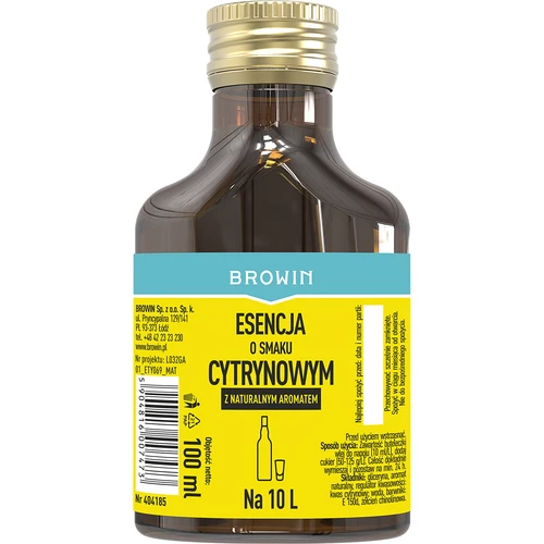 Essence met citroensmaak met natuurlijke aroma voor 10 L - 100 ml  - 1 ['citroenlikeur', ' citroenlikeur', ' citroentinctuur', ' Strands-essence', ' BROWIN-essence', ' essences voor moonshine', ' essences voor alcohol', ' essence 100 ml']