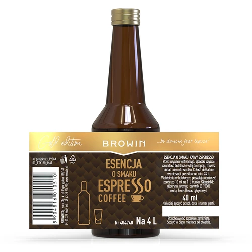 Essence met espressosmaak, voor 4 L, 40 ml - 4 ['alcoholmix', ' aroma voor alcohol', ' voor wodka', ' zelfgemaakte alcohol', ' espresso koffiearoma', ' koffie', ' koffie-essence', ' koffiemix', ' Kaffelikor mix', ' koffie-essence', ' essence met espressosmaak', ' essences voor zelfgestookte drank', ' espressosmaak']