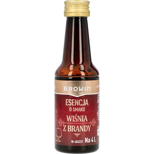 Essence met Kersensmaak en Brandy, 40 ml - voor 4 L  - 1 ['alcoholmix', ' aroma voor wodka', ' voor alcohol', ' smaakessence voor alcohol', ' smaakessence voor wodka', ' kersen met brandy mix', ' kersen met brandy essence', ' kersenessence', ' brandy smaakessence', ' essences voor zelfgestookte drank', ' gouden essence', ' essence met kersen en brandy aroma', ' browin mix essences']