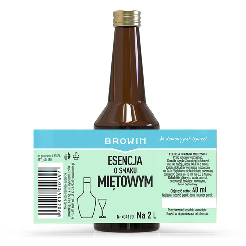 Essence met muntsmaak voor 2 L - 40ml - 4 ['alcoholmix', ' aroma voor wodka', ' voor alcohol', ' smaakessence voor alcohol', ' smaakessence voor wodka', ' muntessence', ' muntsmaakmix', ' muntessence', ' muntmix', ' muntsmaakessence', ' muntsmaakessence', ' muntwodka', ' essences voor zelfgestookte drank', ' gold essence']