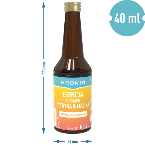 Essentie met citroen-framboos smaak - 40 ml, voor 4L - 7 ['alcoholmix', ' aroma voor alcohol', ' aroma voor wodka', ' smaakessentie', ' aroma voor likeuren', ' mix voor likeur', ' essentie met natuurlijke aroma', ' framboos-citroen aroma', ' natuurlijke essentie voor alcohol', ' essenties', ' essenties voor zelfgestookte drank', ' framboos en citroen essentie']