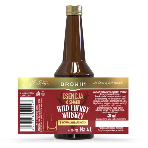Essentie met de smaak van Wild Cherry Whiskey 40 ml - 4 ['alcoholmix', ' aroma voor alcohol', ' aroma voor wodka', ' smaakessentie', ' aroma voor whisky', ' whisky', ' essentie met natuurlijke aroma', ' whisky-aroma', ' essences', ' essences voor zelfgestookte drank', ' essences van wilde kers', ' whiskey']