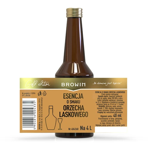 Essentie met Hazelnootsmaak voor 4 L - 40 ml - 7 ['alcoholmix', ' aroma voor alcohol', ' aroma voor wodka', ' smaakessentie', ' aroma', ' notenmix', ' notenwodka', ' notenessentie', ' hazelnootaroma', ' essences voor zelfgestookte drank', ' gold essence']