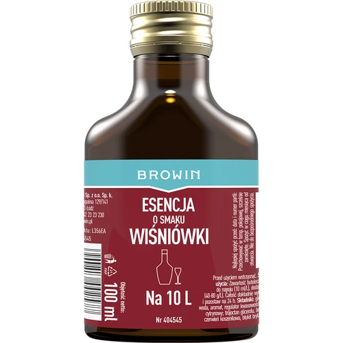 Essentie met kersensmaak voor 10 L - 100 ml  - 1 ['essentie van smaak', ' kersenessentie', ' kersenlikeur extract', ' essentie', ' alcohol extract', " aroma's voor alcohol", ' essences voor zelfgestookte drank', ' extracten voor zelfgestookte drank', " aroma's", ' aroma', ' extract 250 ml', ' essentie 250 ml', ' kersaroma', ' cherry extract']