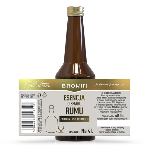 Essentie met rum smaak voor 4 L - 40 ml - 6 ['essentie Browin', ' rumessentie', ' rumaroma', ' witte rumessentie', ' rumaroma', ' Strands essentie', ' rumaroma voor alcohol', ' Bacardi rum', ' cuba libre', ' mojito', ' gouden essentie']