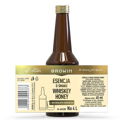 Essentie met Whiskey Honey smaak voor 4 L - 40 ml - 7 ['alcoholmix', ' aroma voor alcohol', ' aroma voor wodka', ' smaakessentie', ' aroma voor whisky', ' aroma voor whiskey', ' whisky', ' whiskey', ' essentie met natuurlijke aroma', ' honingdrank', ' honingwhiskey', ' essences voor zelfgestookte drank', ' gouden essentie']