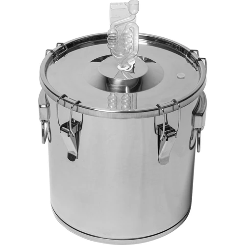 Fermentatie- en distillatiecontainer - roestvrij staal 18l, 5 klemmen - 3 ['fermentatiecontainer', ' distillatiecontainer', ' distilleercontainer', ' roestvrijstalen container', ' container 18 L']