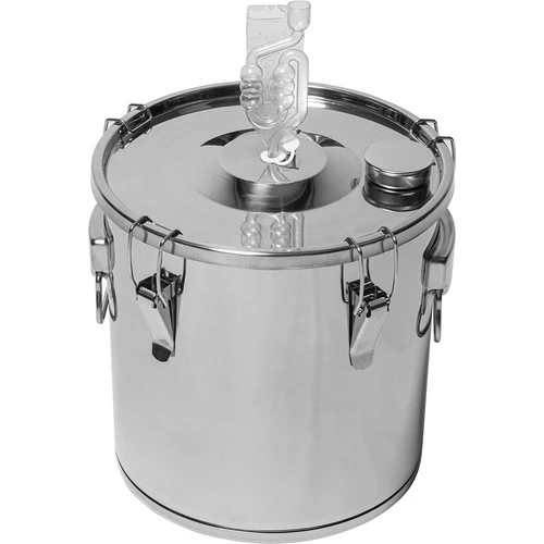 Fermentatie- en distillatiecontainer - roestvrij staal 18l, 5 klemmen - 4 ['fermentatiecontainer', ' distillatiecontainer', ' distilleercontainer', ' roestvrijstalen container', ' container 18 L']