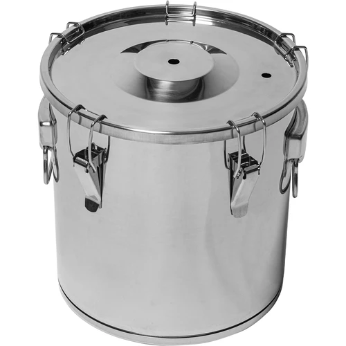 Fermentatie- en distillatiecontainer - roestvrij staal 18l, 5 klemmen - 5 ['fermentatiecontainer', ' distillatiecontainer', ' distilleercontainer', ' roestvrijstalen container', ' container 18 L']