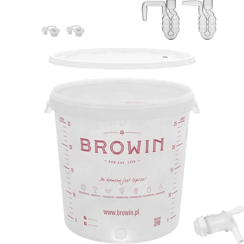 Fermentatiecontainer 30 L met deksel en kraan  - 1 ['fermentatiecontainer', ' voor wijn', ' voor bier', ' voor beslag', ' fermentatie-emmer', ' emmer met schaalverdeling', ' emmer met schaal', ' emmer met kraan']