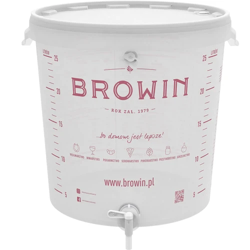 Fermentatiecontainer 30 L met deksel en kraan - 2 ['fermentatiecontainer', ' voor wijn', ' voor bier', ' voor beslag', ' fermentatie-emmer', ' emmer met schaalverdeling', ' emmer met schaal', ' emmer met kraan']