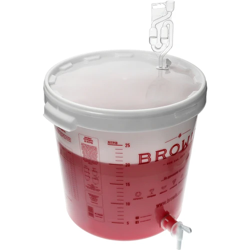 Fermentatiecontainer 30 L met deksel, kraan en buis UA - 12 ['fermentatiecontainer', ' voor wijn', ' voor bier', ' fermentatie-emmer', ' emmer met schaalverdeling', ' emmer met schaal', ' emmer met kraan', ' emmer 30 L', ' Ємність для бродіння']