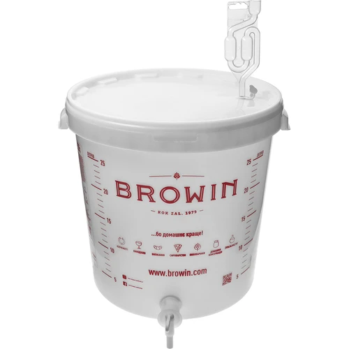 Fermentatiecontainer 30 L met deksel, kraan en buis UA  - 1 ['fermentatiecontainer', ' voor wijn', ' voor bier', ' fermentatie-emmer', ' emmer met schaalverdeling', ' emmer met schaal', ' emmer met kraan', ' emmer 30 L', ' Ємність для бродіння']