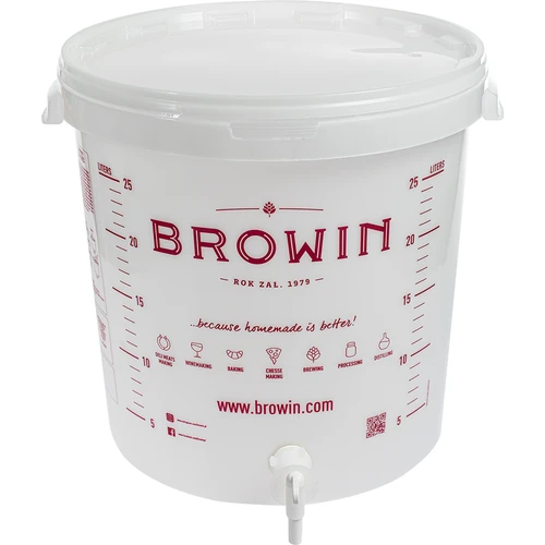 Fermentatiecontainer 30L, in witte kleur met opdruk, kraan en 2 buizen - j.EN  - 1 ['fermentatiecontainer', ' fermentatie-emmer', ' fermentatie-emmertje', ' fermentatiecontainers', ' fermentatiecontainer voor wijn', ' fermentatiecontainers voor wijn', ' biowin fermentatie-emmer', ' browin fermentatie-emmer', ' fermentatiebuizen', ' fermentatiebuis', ' buis voor wijn', ' stille buis', ' MAXI buis', ' wijnaccessoires', ' horizontale buis', ' buis voor fermentatie', ' set voor wijn- en bierfermentatie', ' inmaken', ' container van 30 liter', ' fermentatiecontainer met kraan', ' emmer met kraantje']