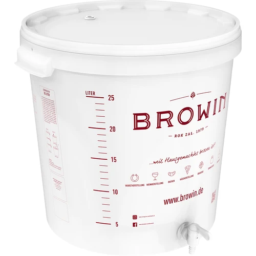 Fermentatiecontainer 30L met deksel en kraan DE - 4 ['voor fermentatie', ' voor wijn', ' voor bier', ' fermentor 30 L', ' fermentatie-emmer', ' fermentatiecontainer met schaal']