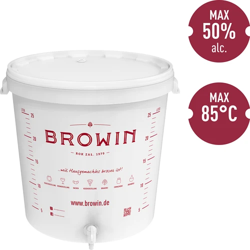 Fermentatiecontainer 30L met deksel en kraan DE - 2 ['voor fermentatie', ' voor wijn', ' voor bier', ' fermentor 30 L', ' fermentatie-emmer', ' fermentatiecontainer met schaal']