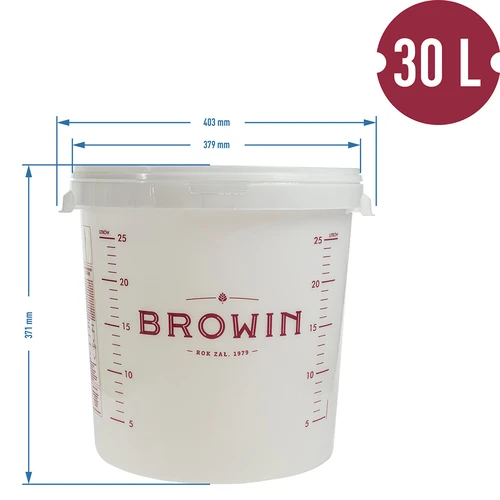Fermentatiecontainer met deksel 30 L - 13 ['fermentatiecontainer', ' fermentatie-emmer', ' fermentatie-emmertje', ' fermentatiecontainers', ' fermentatiecontainer voor wijn', ' fermentatiecontainers voor wijn', ' biowin fermentatie-emmer', ' browin fermentatie-emmer']
