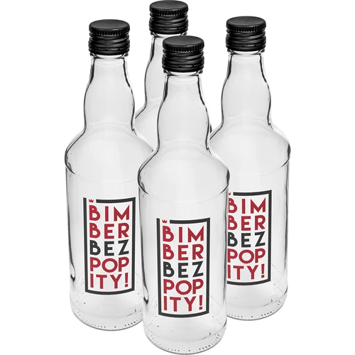 Fles 0,5 L met dop en 2-kleurige opdruk Bimber Zonder Chaser - 4 stuks - 2 ['fles', ' flessen', ' flessen met opdruk', ' fles voor likeuren', ' fles voor zelfgestookte drank', ' fles voor alcohol', ' fles met opdruk', ' glazen fles met opdruk en dop', ' flessen 500 ml met kurk', ' flessen met kurk set', ' voor bruiloft', ' fles voor huisgemaakte alcohol', ' fles als cadeau', ' fles voor wodka', ' superflessen']
