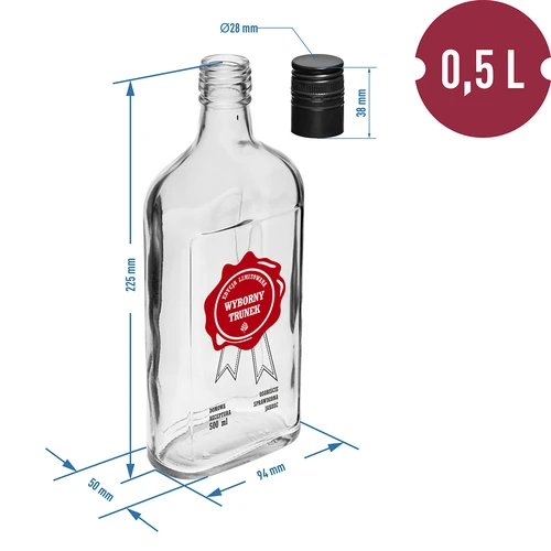 Fles 0,5 L met dop en 2-kleurige opdruk Uitstekende Drank - 4 stuks - 8 ['fles', ' flessen', ' flessen met opdruk', ' fles voor likeuren', ' fles voor zelfgestookte drank', ' fles voor alcohol', ' fles met opdruk', ' glazen fles met opdruk en dop', ' flessen 500 ml met kurk', ' flessen voor kurk set', ' voor bruiloft', ' fles voor zelfgemaakte alcohol', ' fles als cadeau', ' heupfles', ' superflessen']