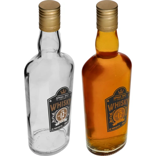 Fles 0,5 L met dop en 2-kleurige opdruk Whisky - 4 stuks - 6 ['huisgemaakte whiskyfles', ' fles voor whisky', ' glazen fles met dop', ' fles met schroefdop', ' glazen fles 500 ml', ' fles 0', '5 L', ' flessen met opdruk', ' fles met opdruk', ' flessen voor Whiskey']