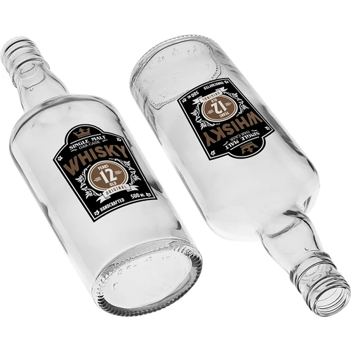 Fles 0,5 L met dop en 2-kleurige opdruk Whisky - 4 stuks - 7 ['huisgemaakte whiskyfles', ' fles voor whisky', ' glazen fles met dop', ' fles met schroefdop', ' glazen fles 500 ml', ' fles 0', '5 L', ' flessen met opdruk', ' fles met opdruk', ' flessen voor Whiskey']