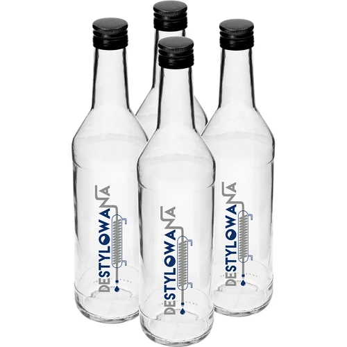 Fles 0,5 L met dop en opdruk Gedestilleerd - 4 stuks - 2 ['fles', ' flessen', ' flessen met opdruk', ' fles voor brouwsel', ' fles voor alcohol', ' fles met opdruk', ' glazen fles met opdruk en dop', ' flessen 500 ml met kurk', ' flessen voor kurk', ' set voor bruiloft', ' fles voor huisgemaakte alcohol', ' fles als cadeau', '']